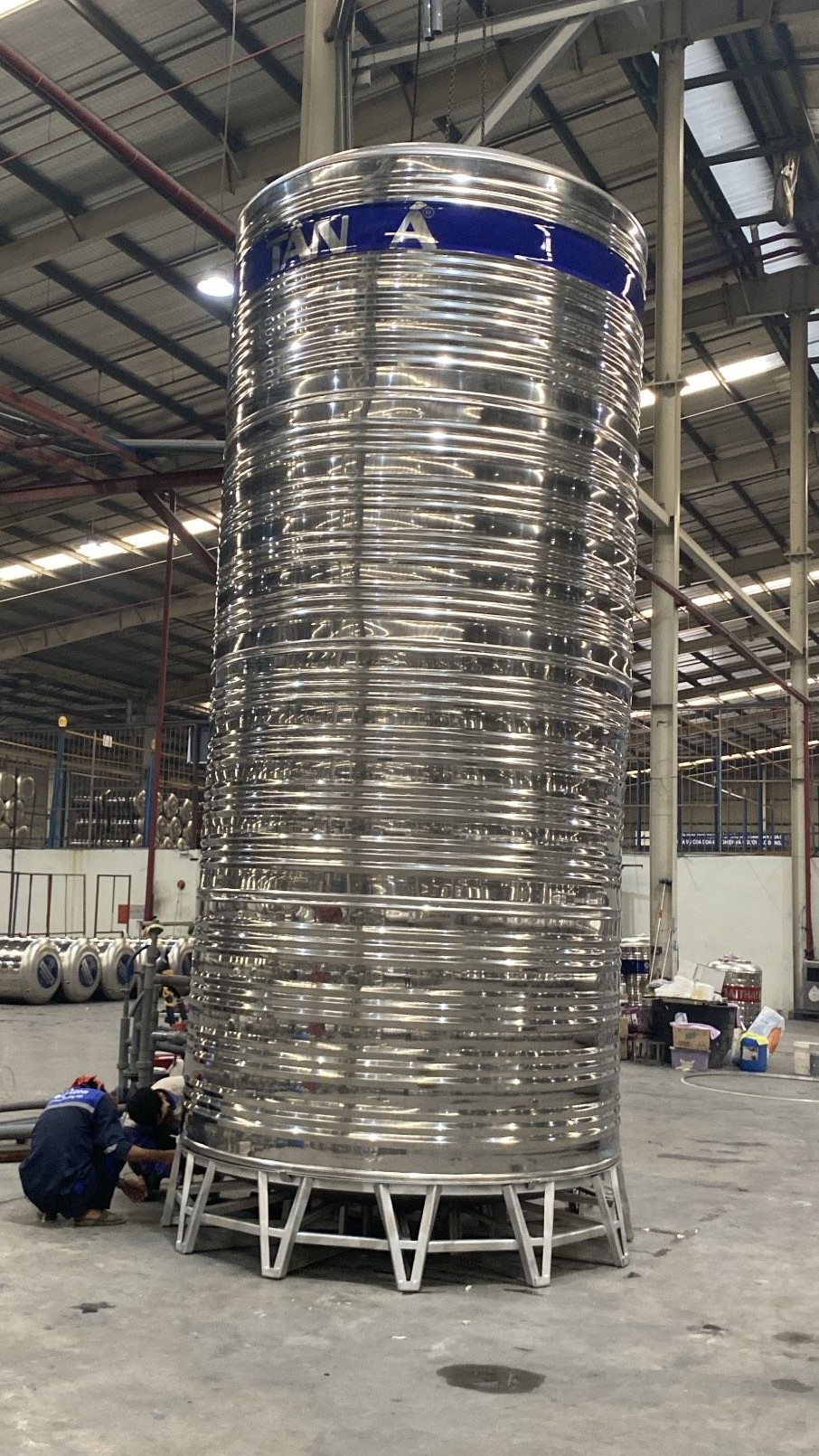 Kho bồn nước inox công nghiệp 20000L đứng chính hãng